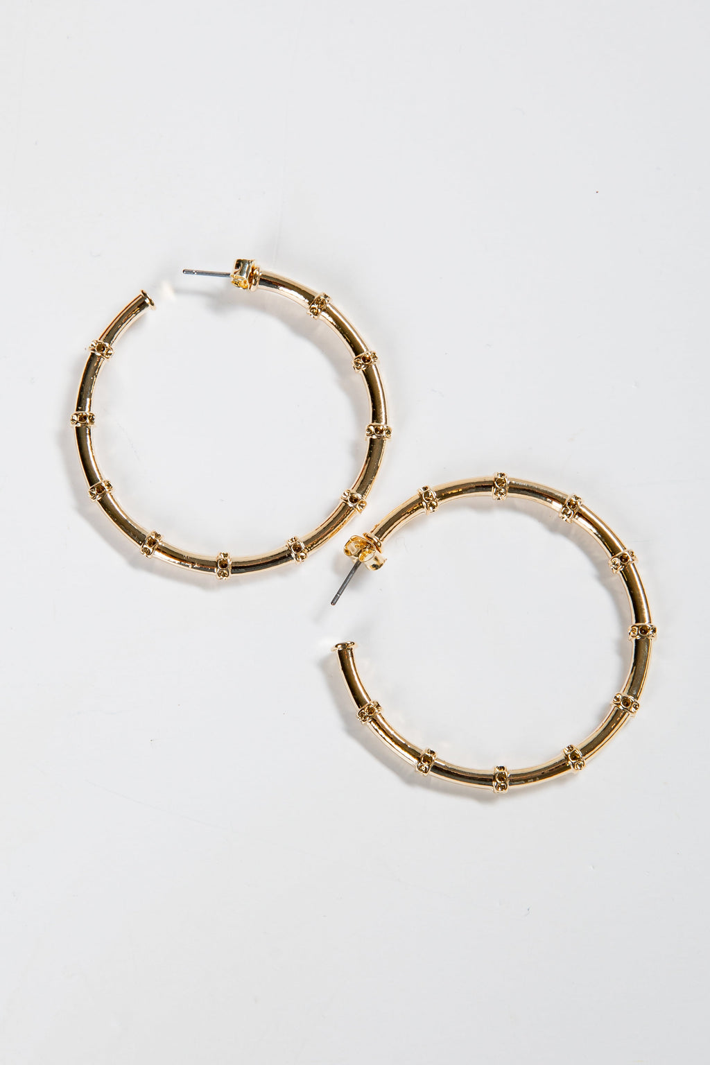 Michelle Gold Textured Hoop Earrings