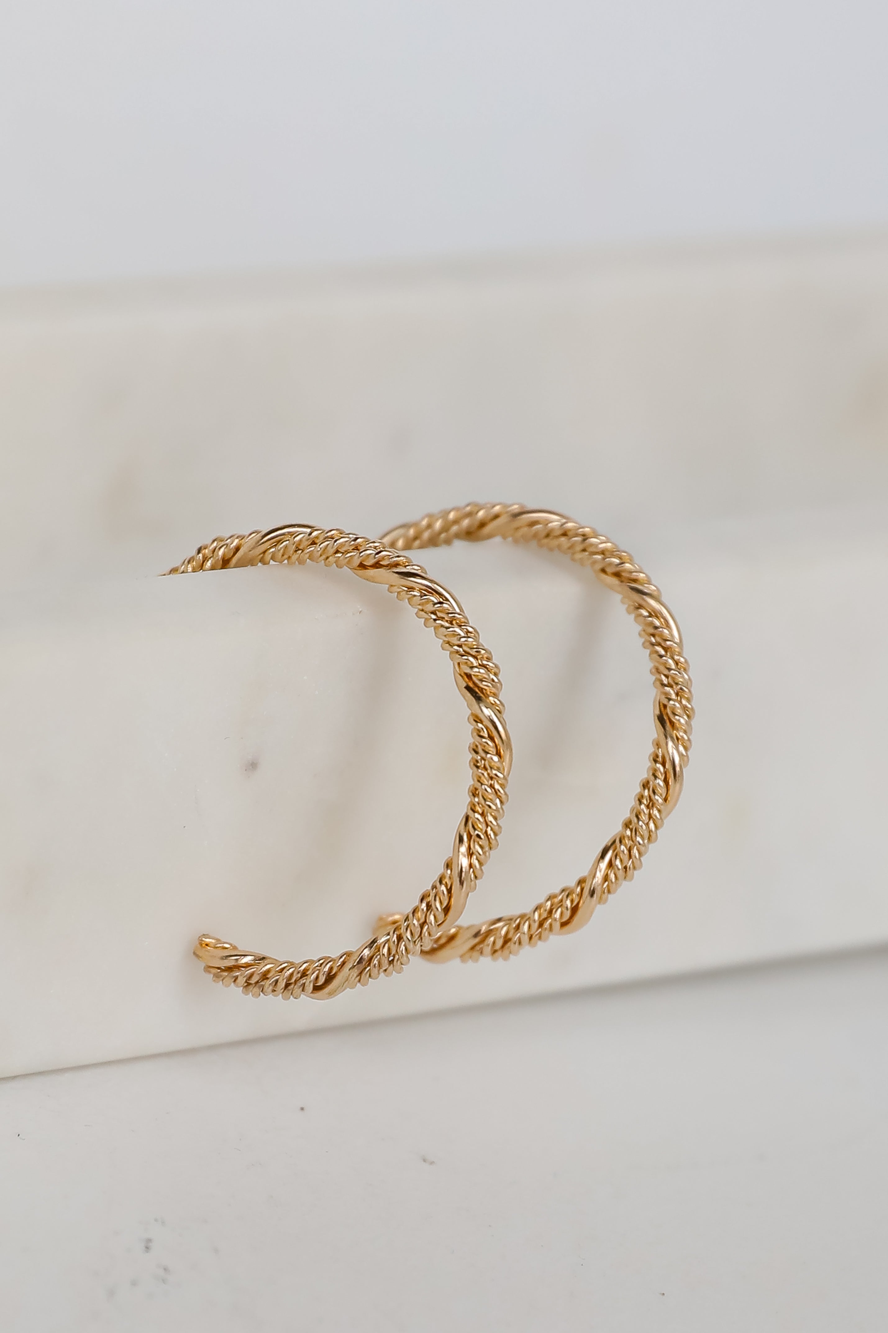 FINAL SALE - Diana Gold Twisted Hoop Earrings