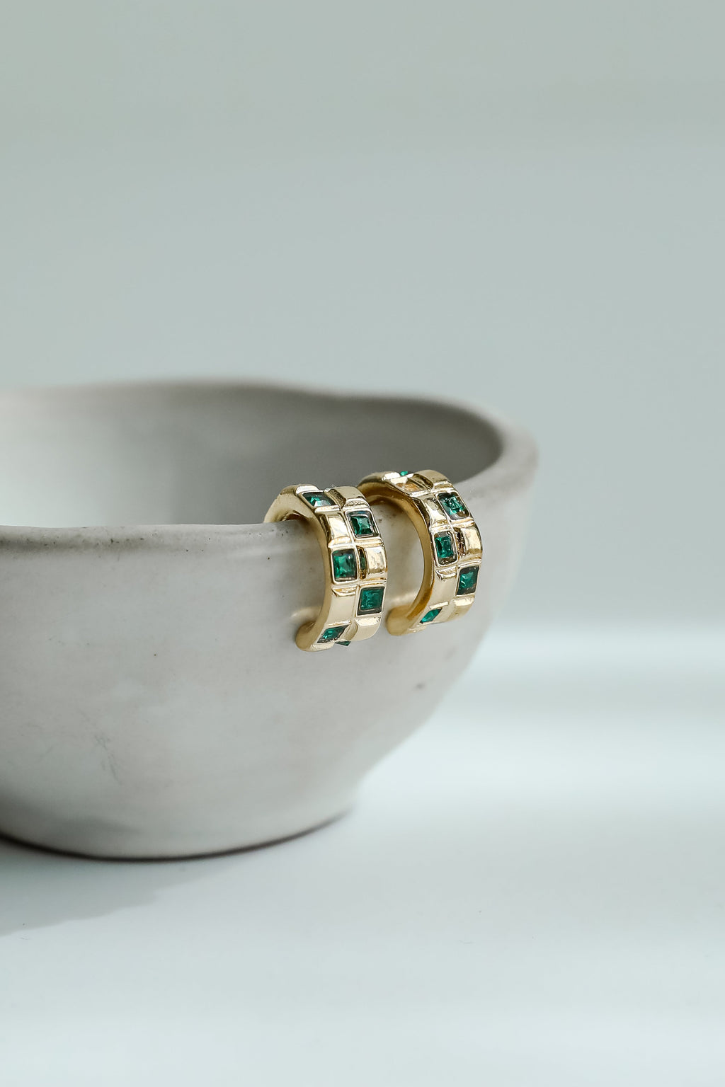 Kaylee Checkered Mini Hoop Earrings