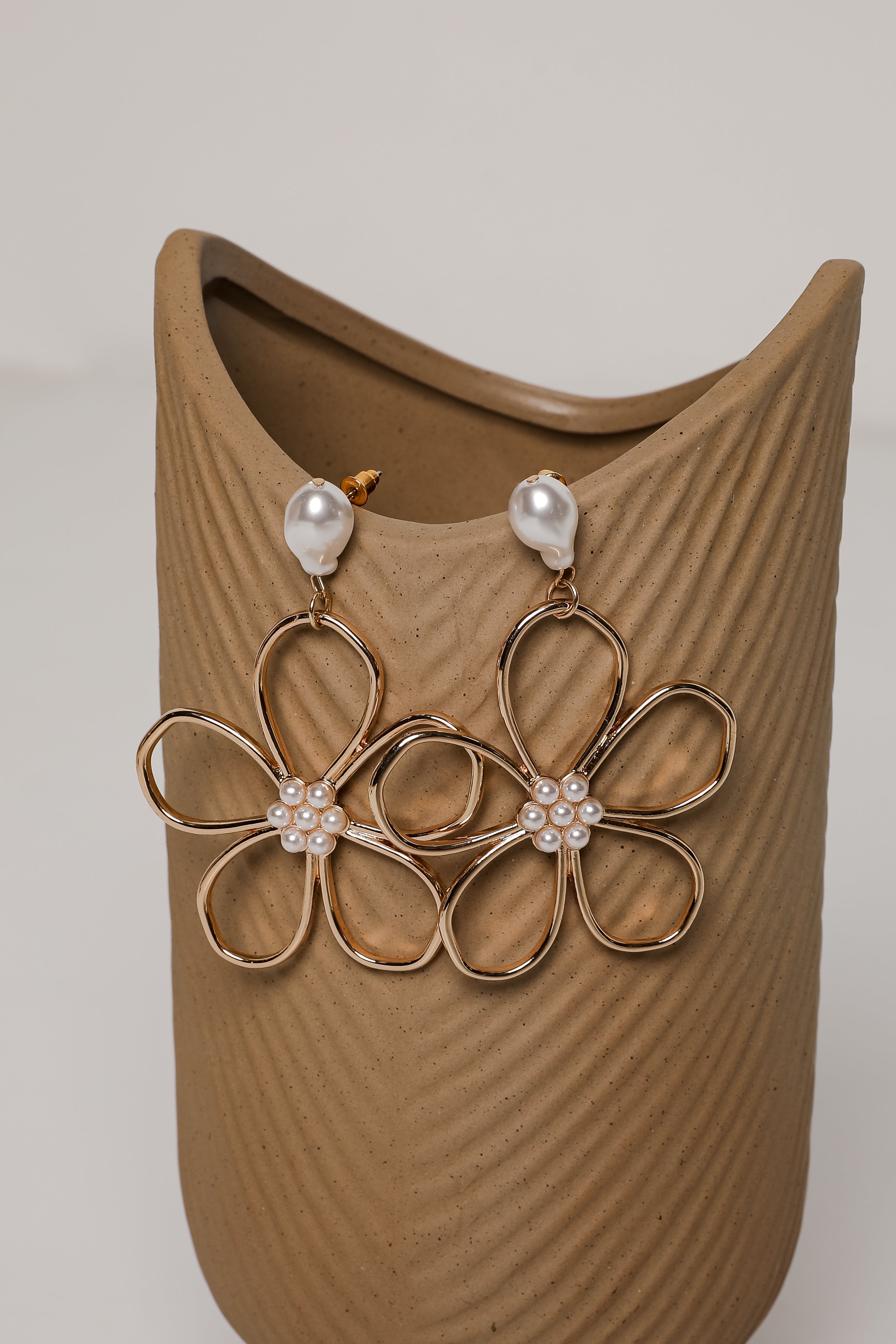 FINAL SALE - Haven Gold Flower Drop Earrings