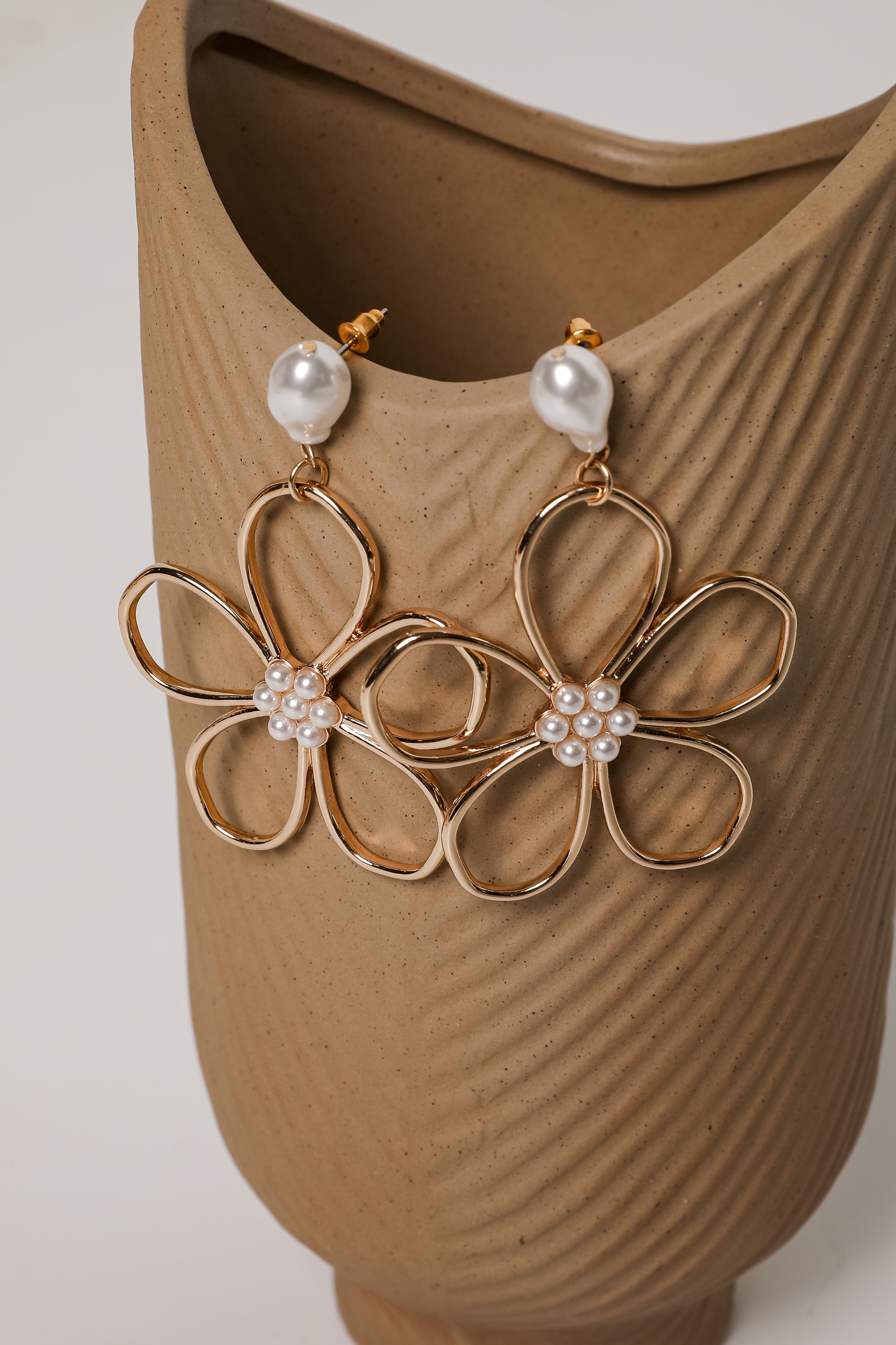 FINAL SALE - Haven Gold Flower Drop Earrings