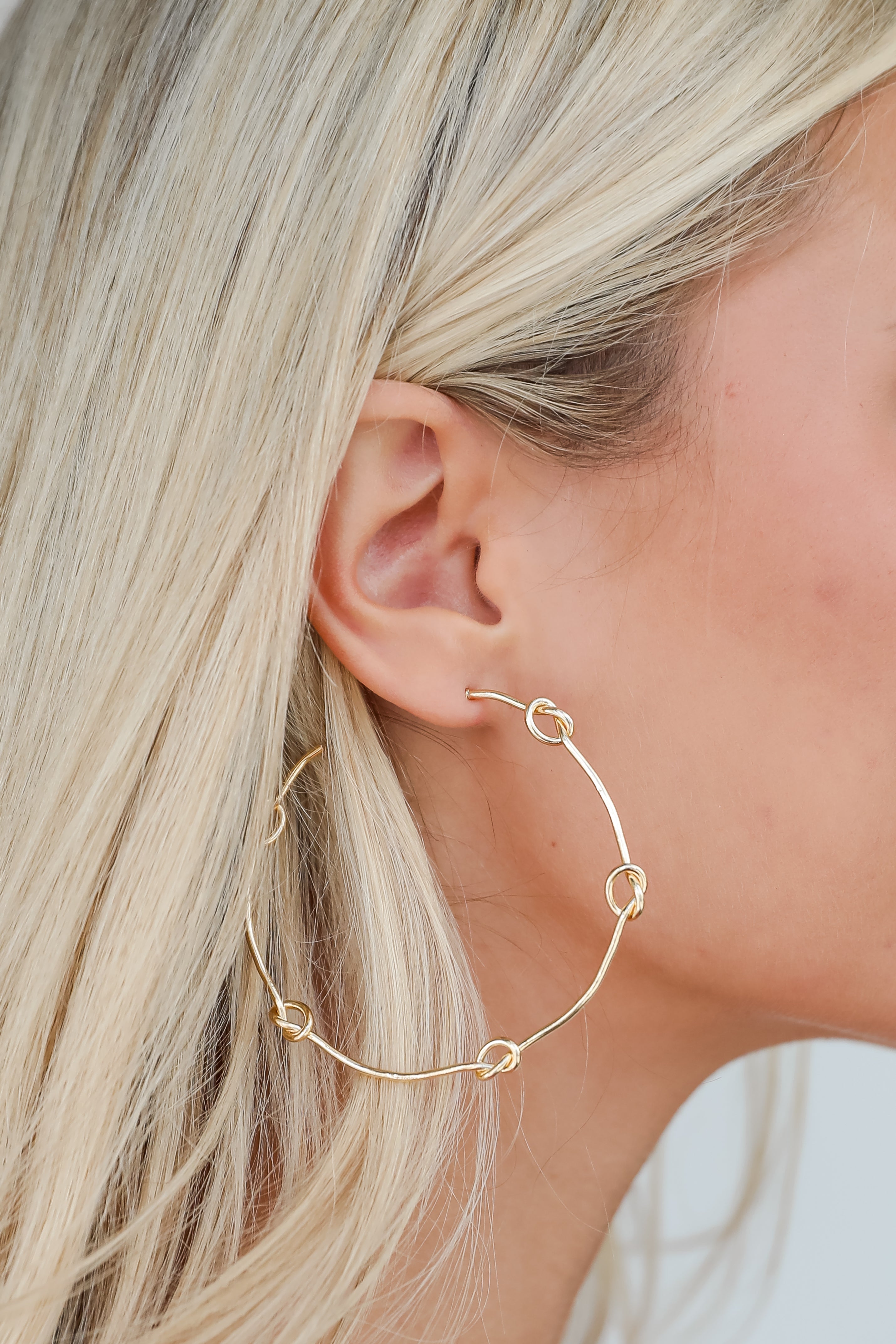 FINAL SALE - Sadie Gold Knot Hoop Earrings