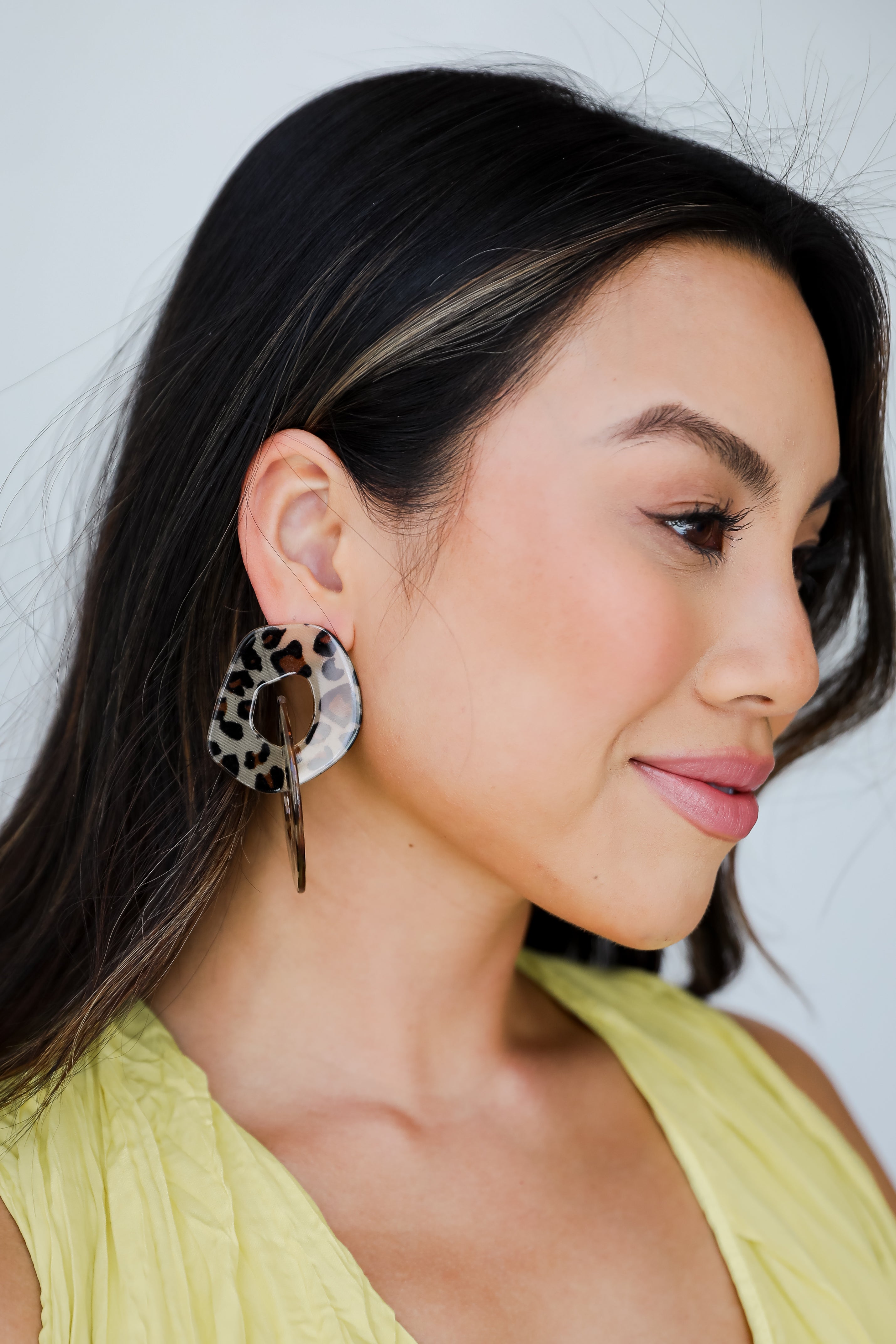 FINAL SALE - Teagan Leopard Acrylic Chainlink Statement Earrings