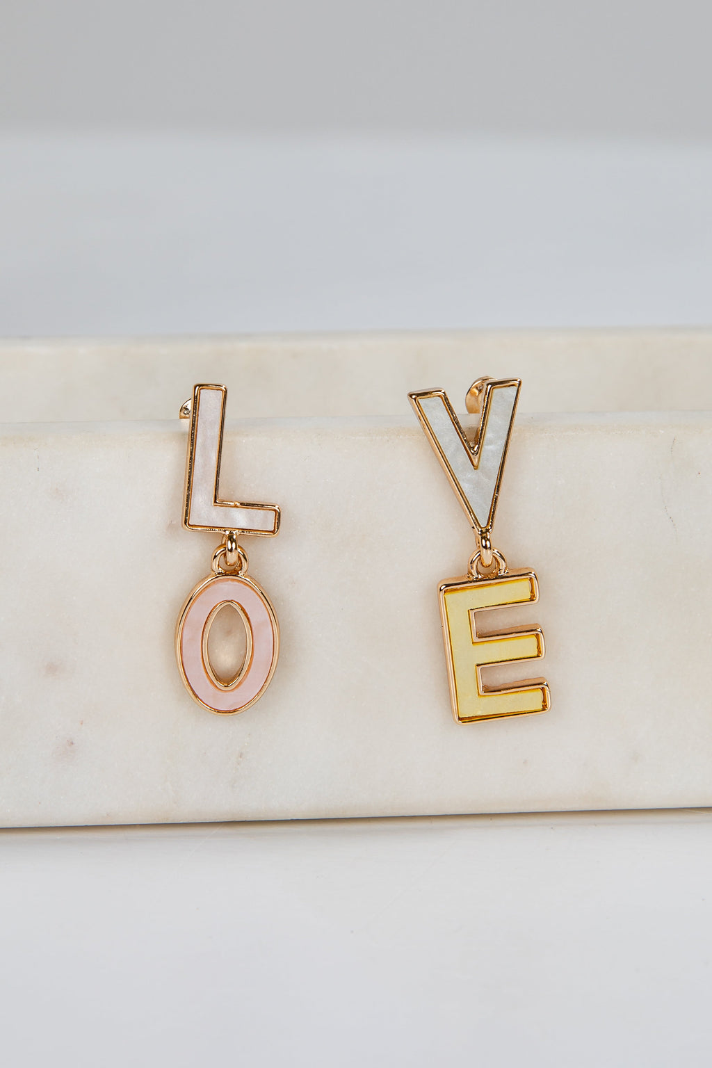 Kendall Multi "Love" Drop Earrings