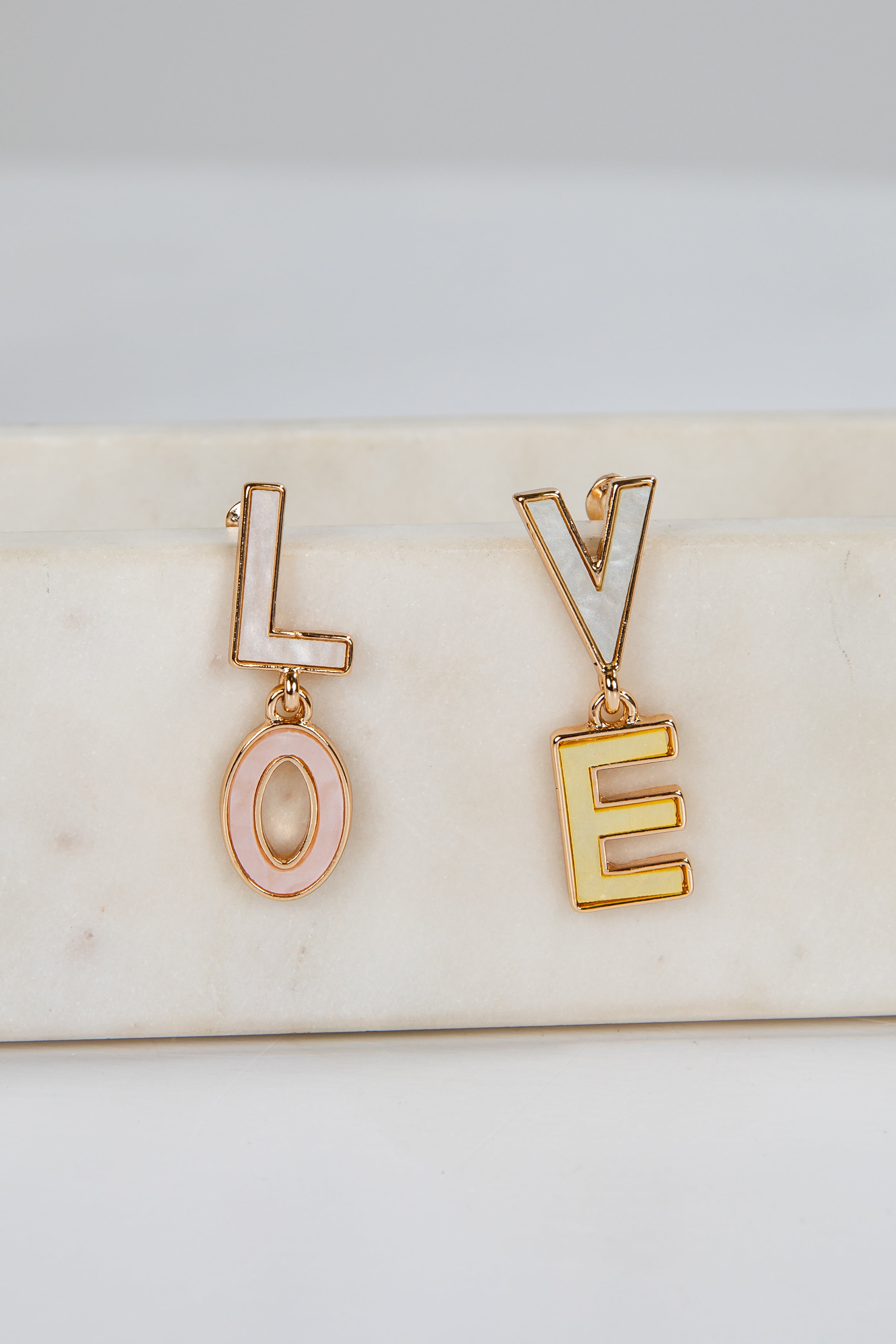 Kendall Multi "Love" Drop Earrings