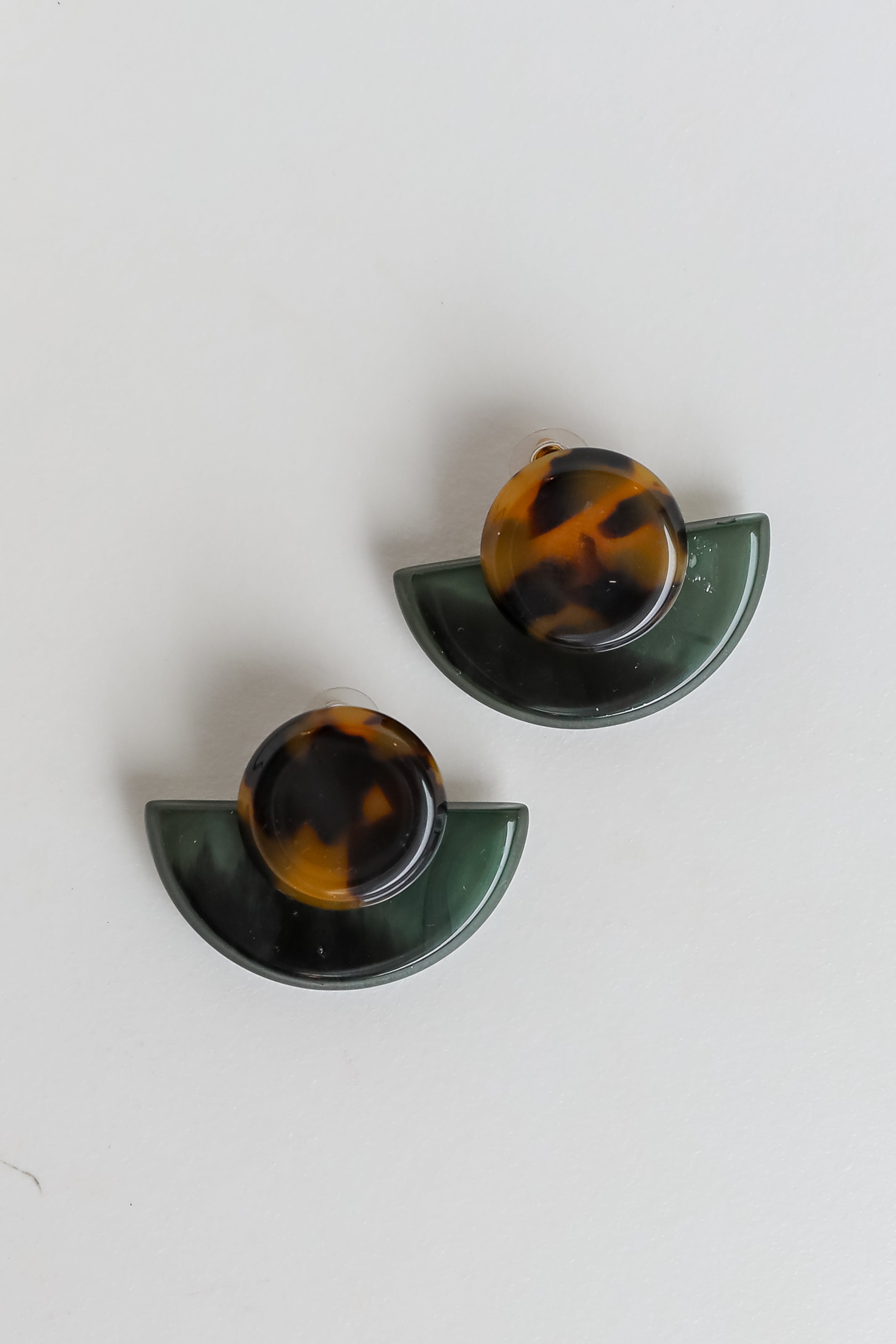 FINAL SALE - Hadley Olive Acrylic Statement Earrings