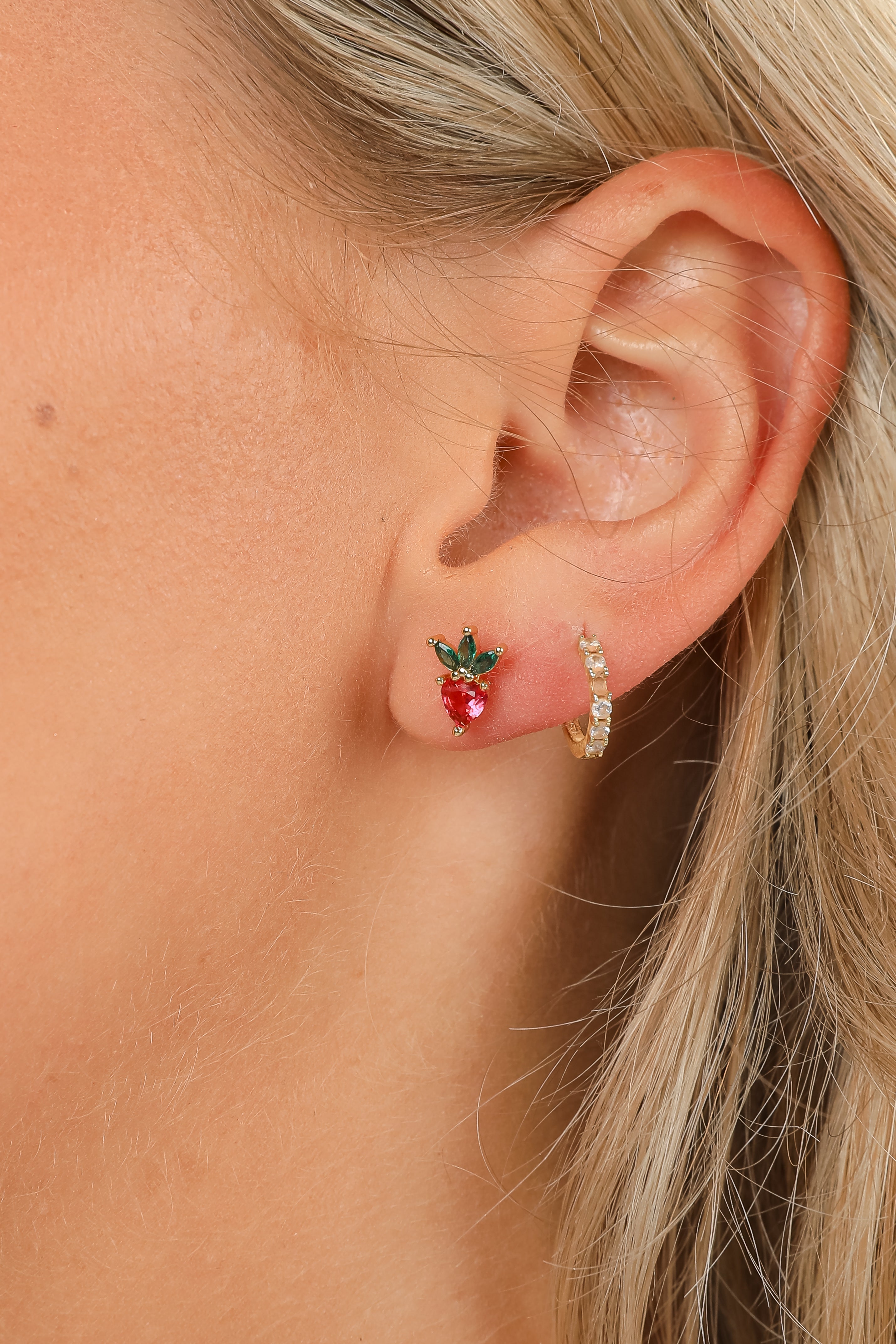 Scarlett Pink Gemstone Stud Earrings