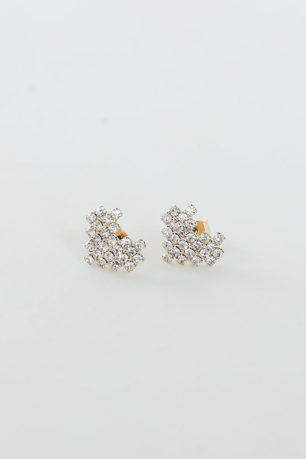 FINAL SALE - Haven Gold Rhinestone Heart Stud Earrings