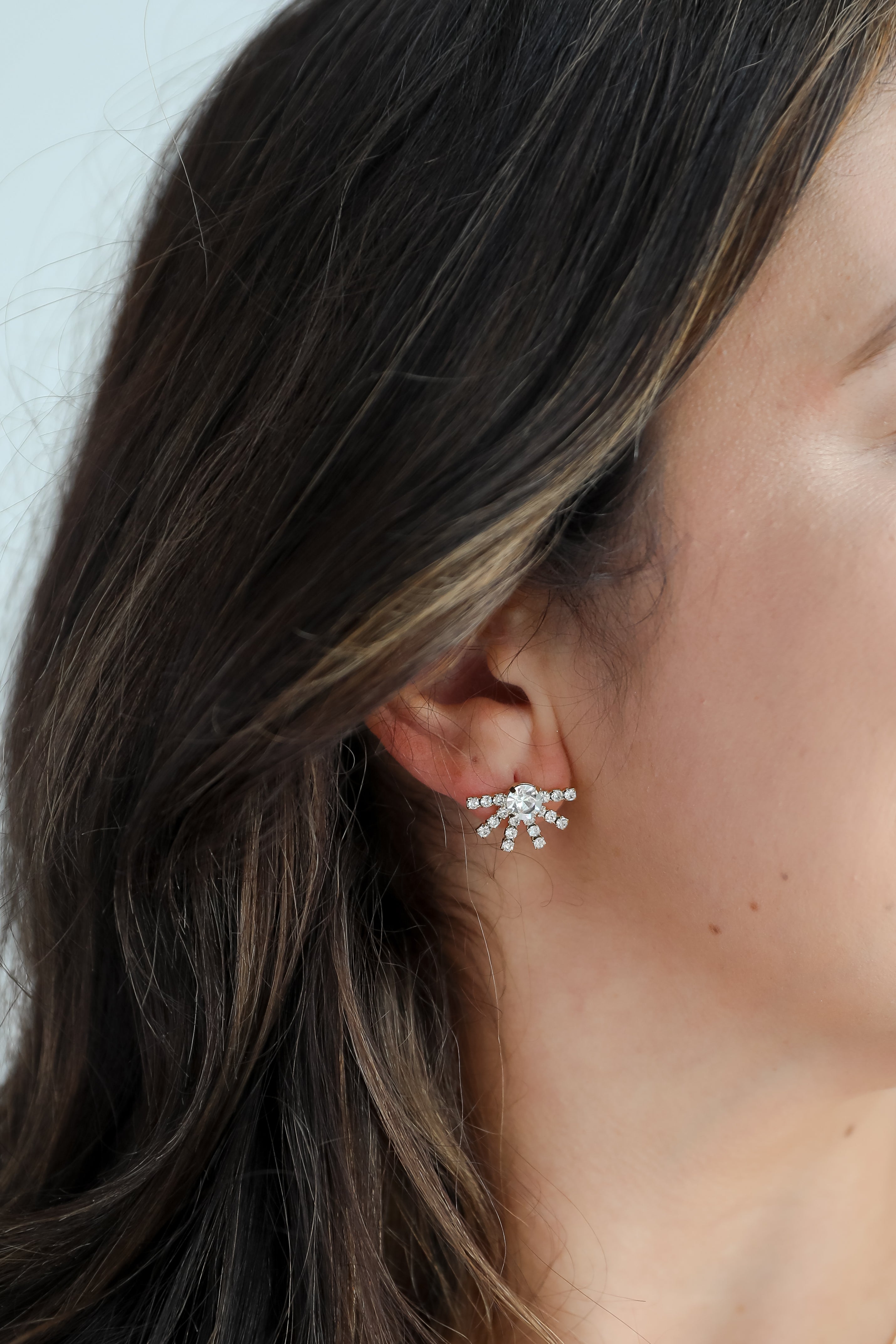 FINAL SALE - Phoebe Gold Rhinestone Sunburst Stud Earrings