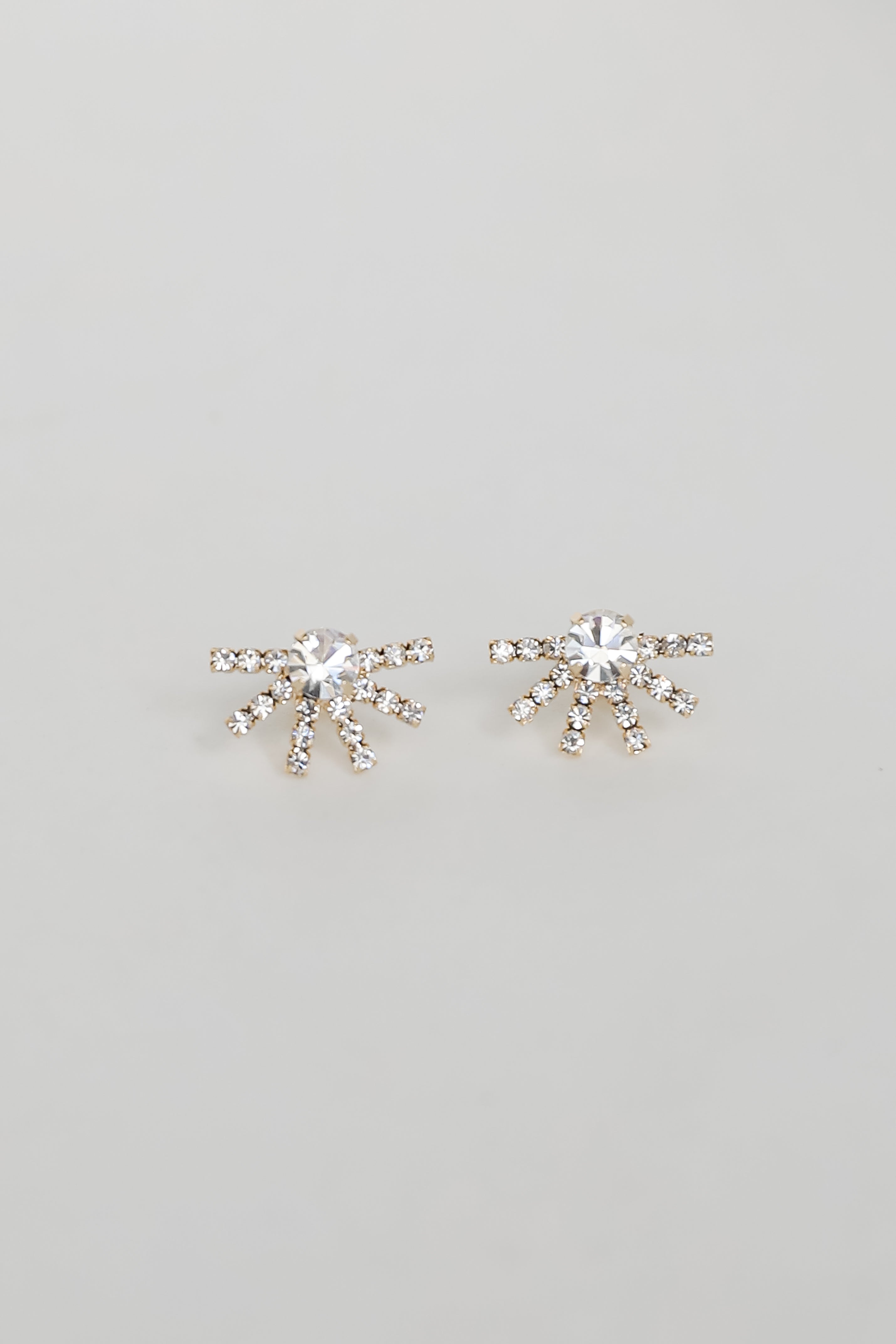 FINAL SALE - Phoebe Gold Rhinestone Sunburst Stud Earrings