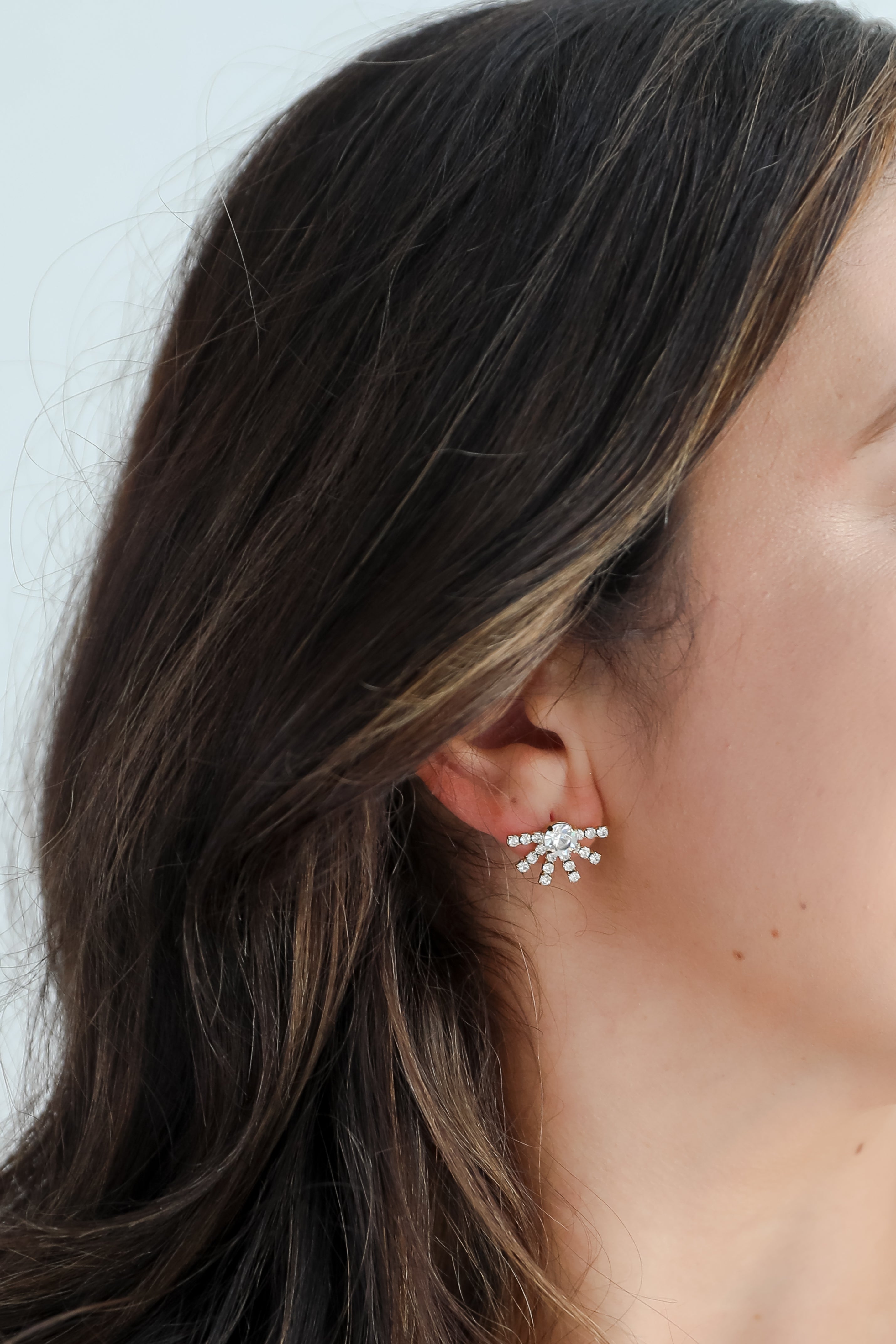 FINAL SALE - Phoebe Gold Rhinestone Sunburst Stud Earrings