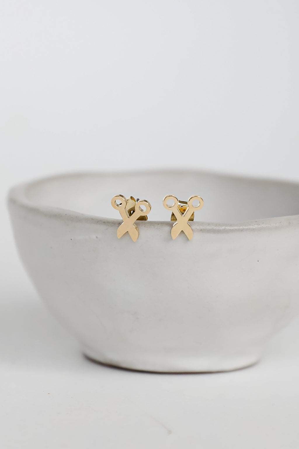 FINAL SALE - Jasmine Gold Scissor Stud Earrings