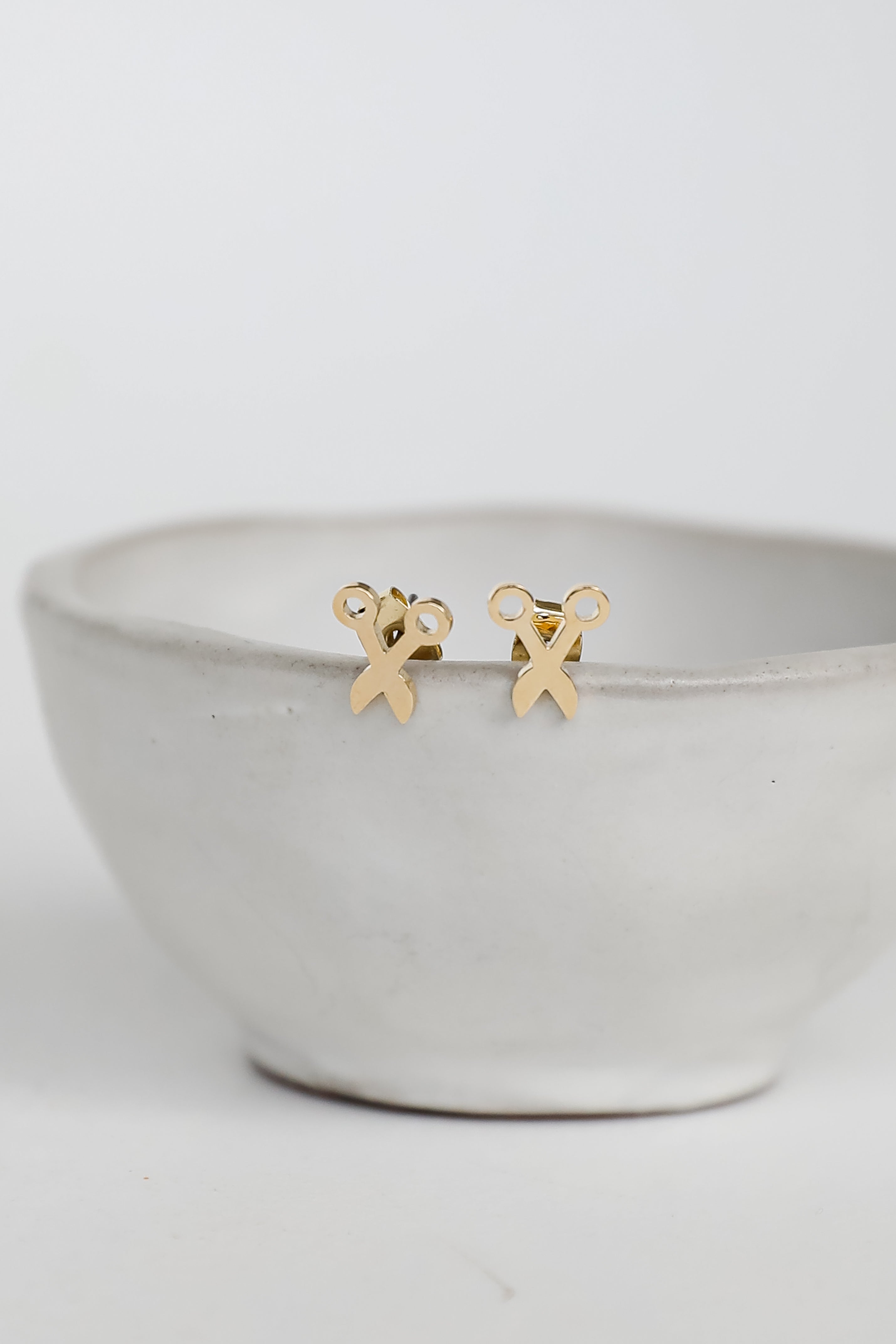 FINAL SALE - Jasmine Gold Scissor Stud Earrings