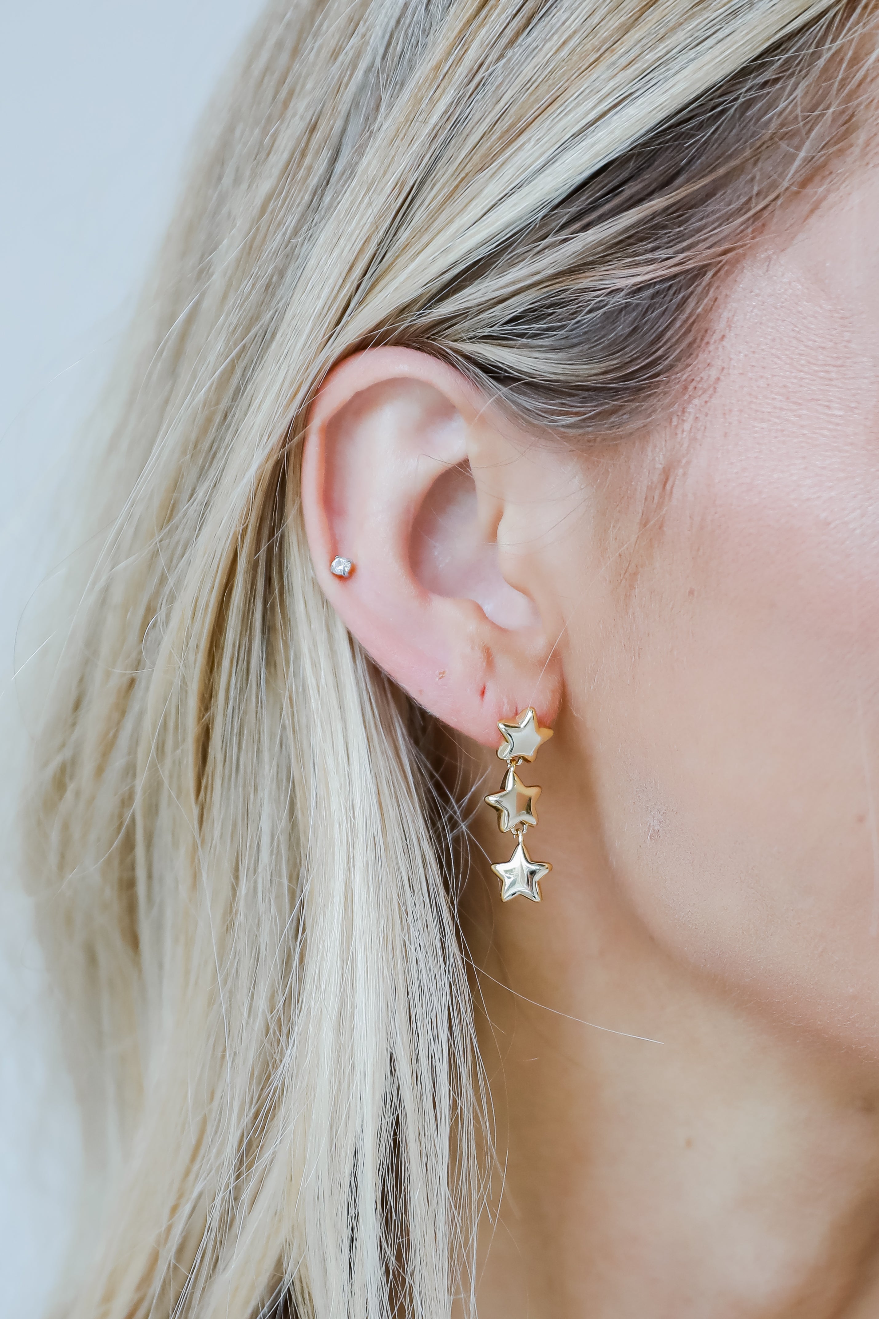 FINAL SALE - Tatum Gold Star Drop Earrings