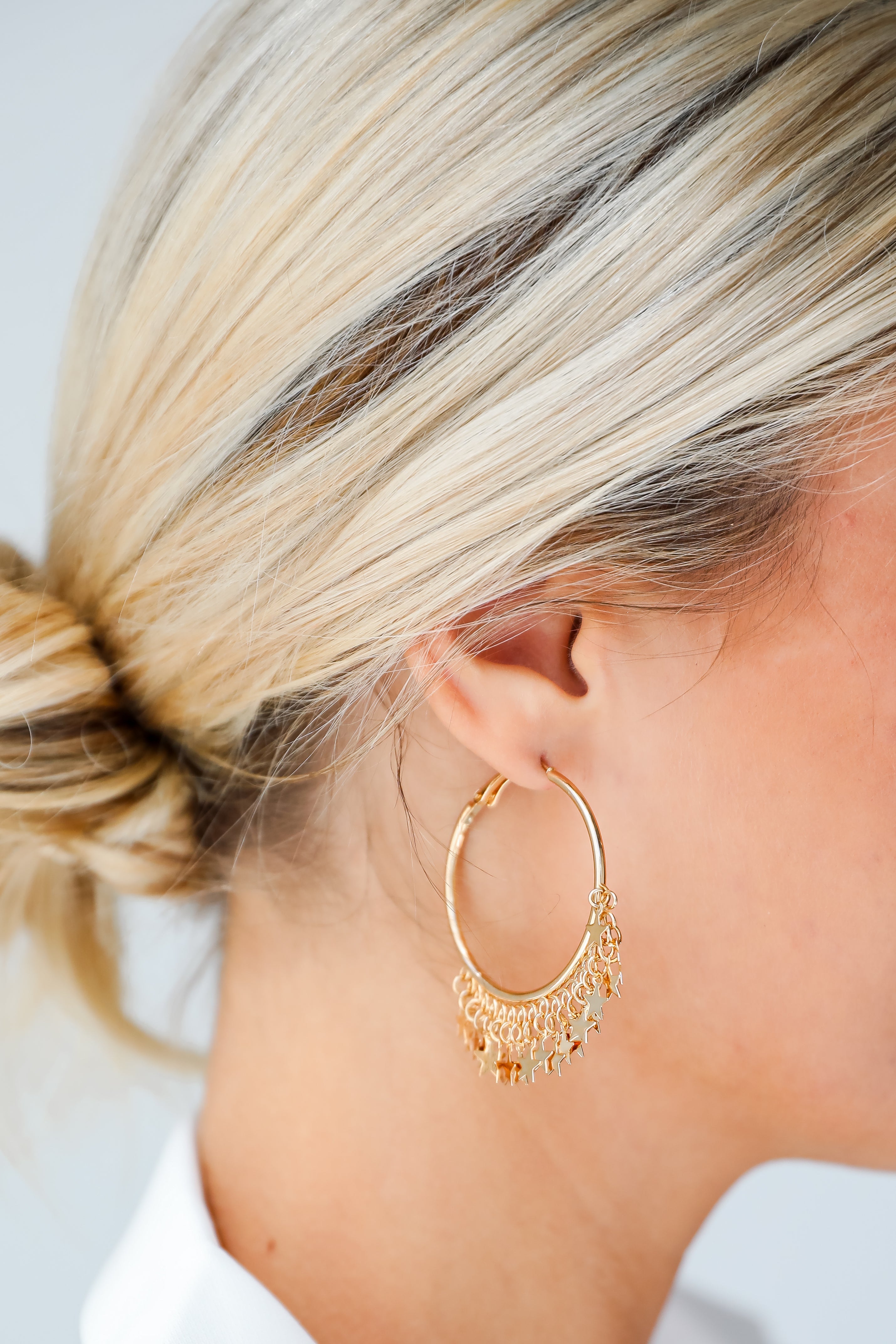 FINAL SALE - Maddy Gold Star Charm Hoop Earrings