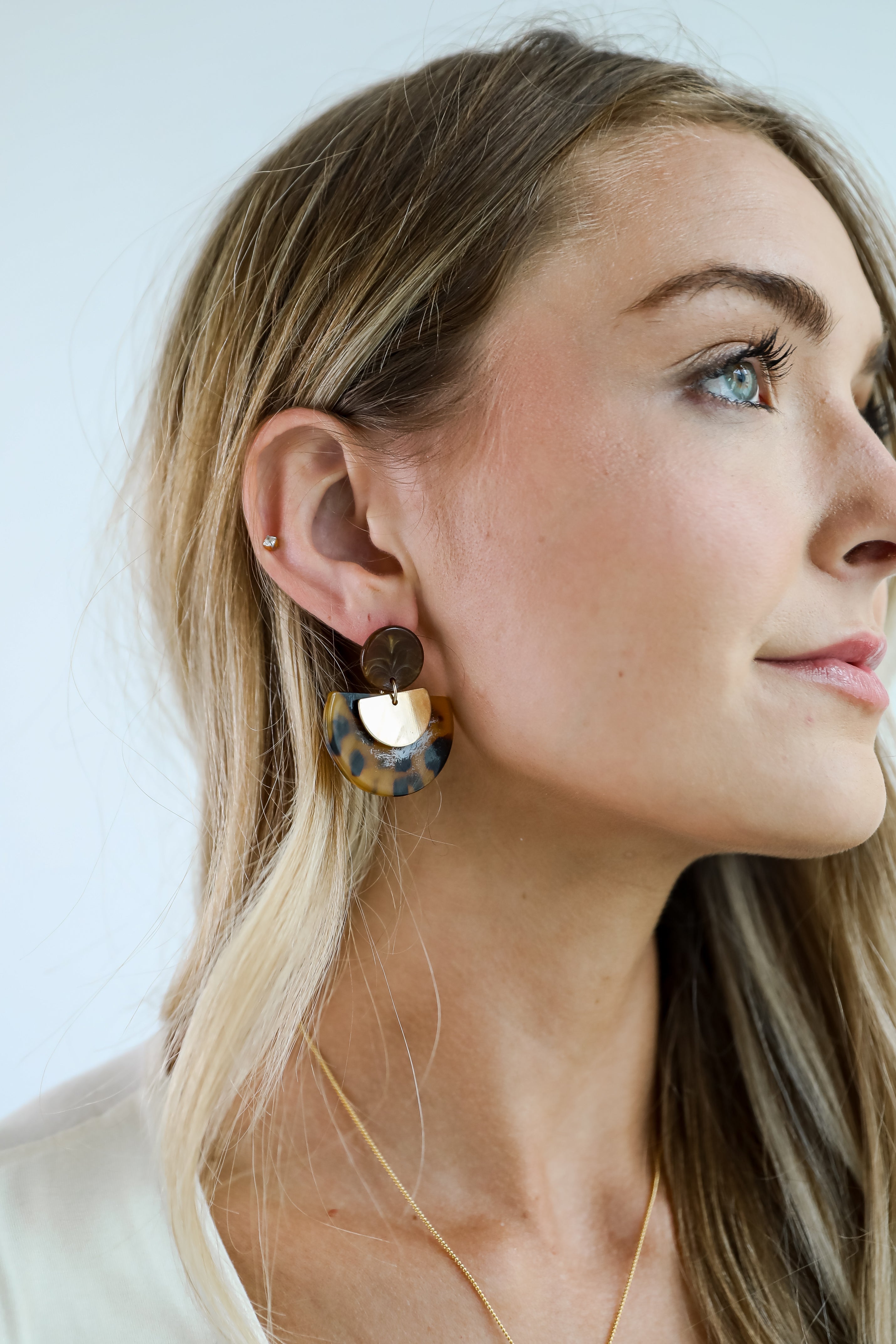 FINAL SALE - Mara Tortoise Acrylic Drop Earrings