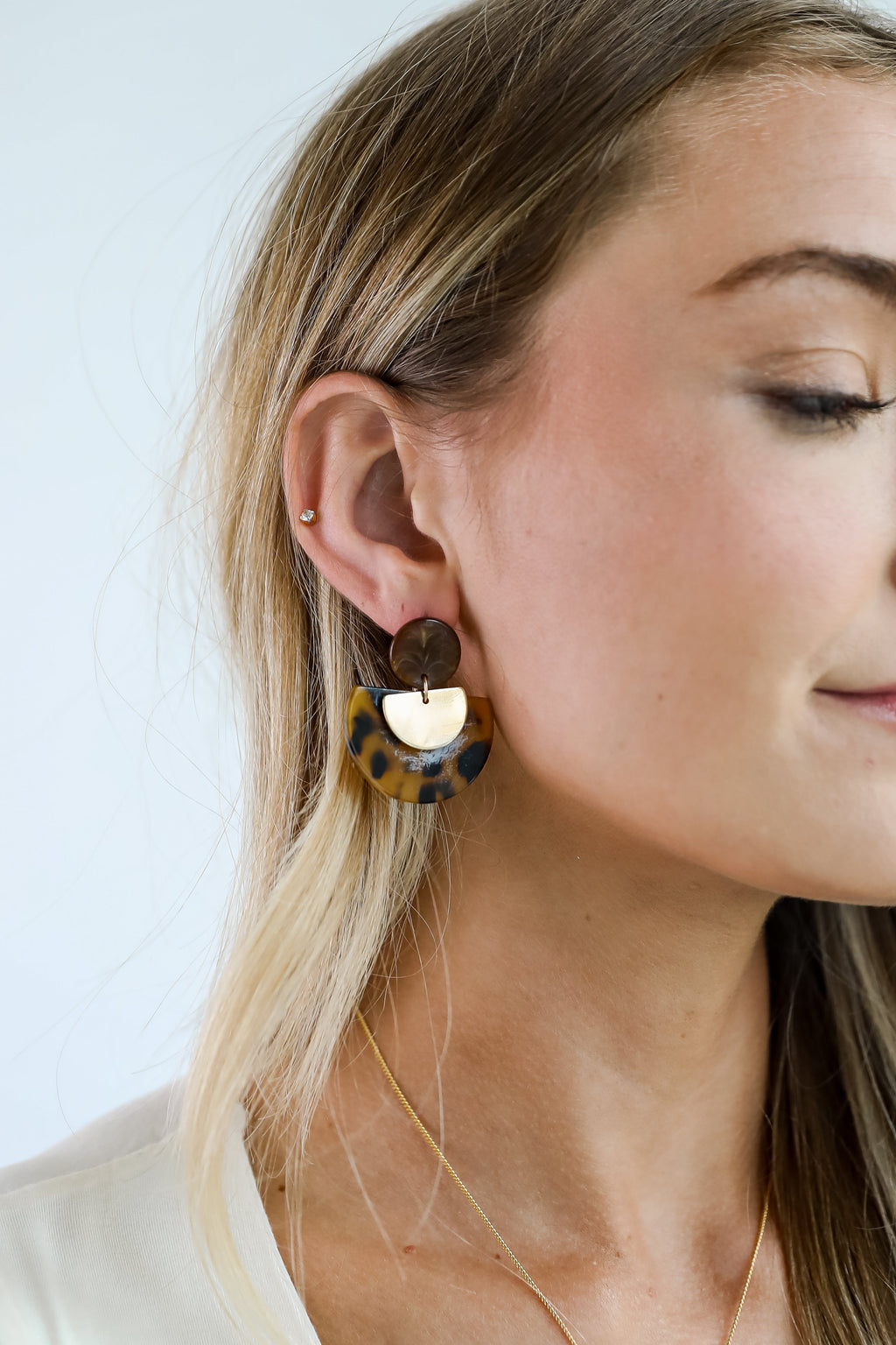 FINAL SALE - Mara Tortoise Acrylic Drop Earrings