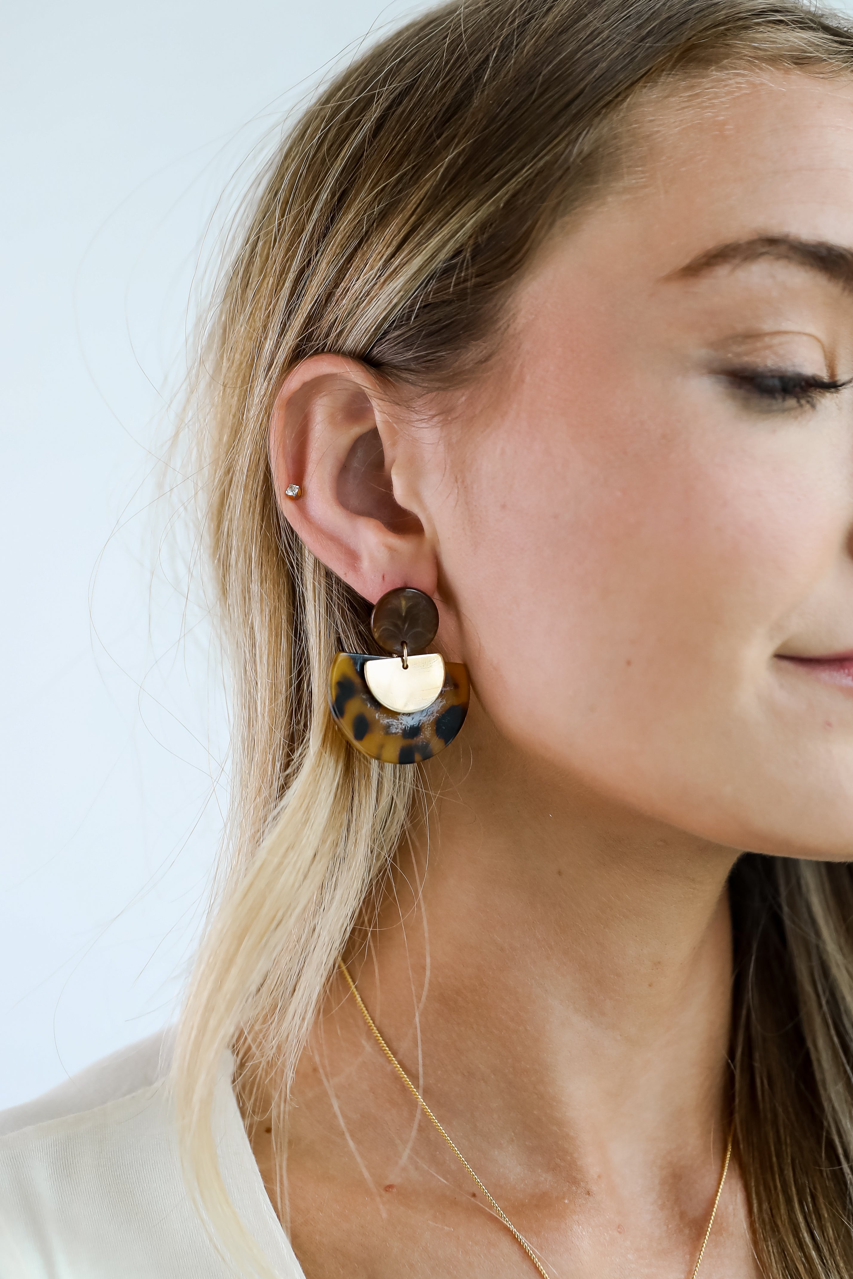 FINAL SALE - Mara Tortoise Acrylic Drop Earrings