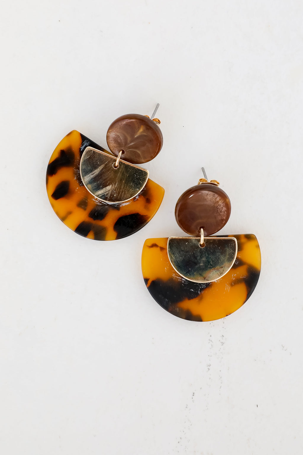 FINAL SALE - Mara Tortoise Acrylic Drop Earrings