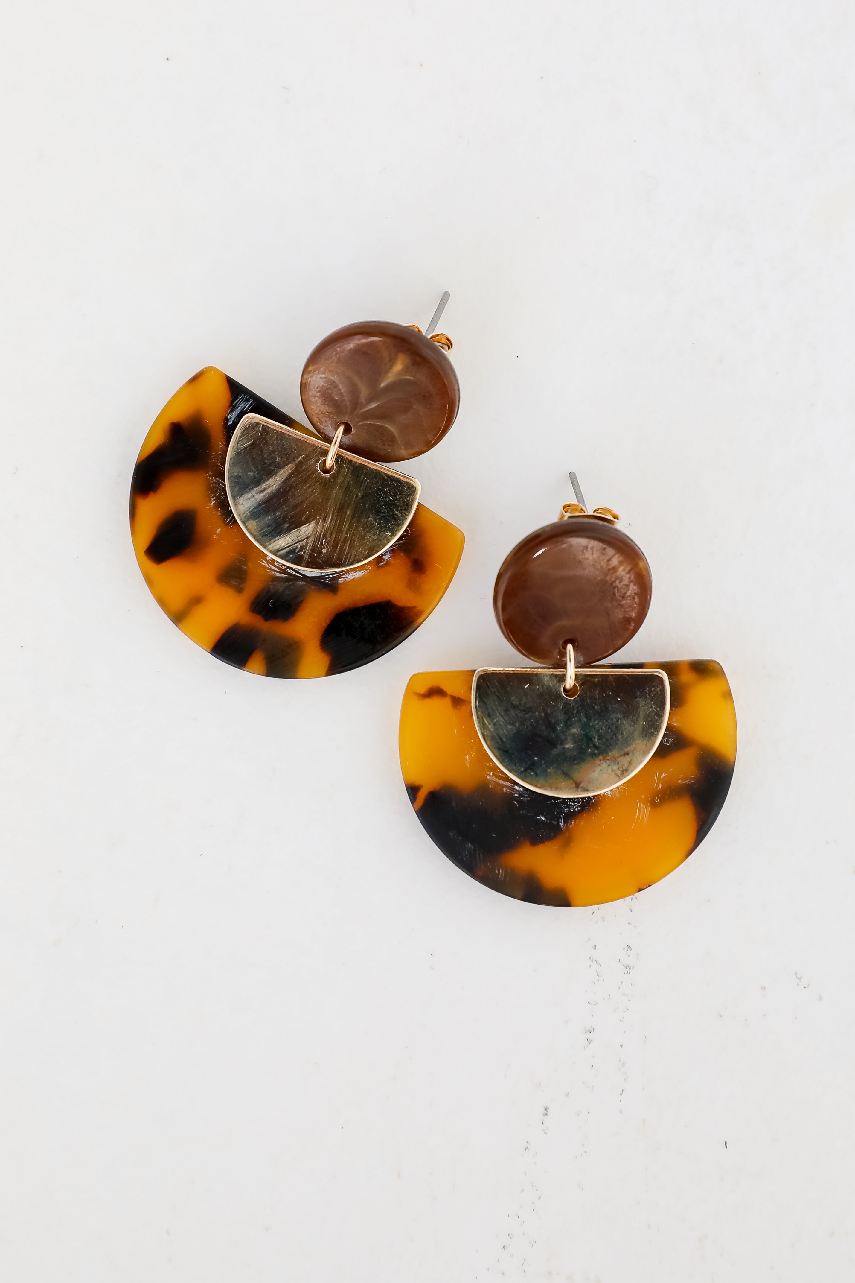 FINAL SALE - Mara Tortoise Acrylic Drop Earrings
