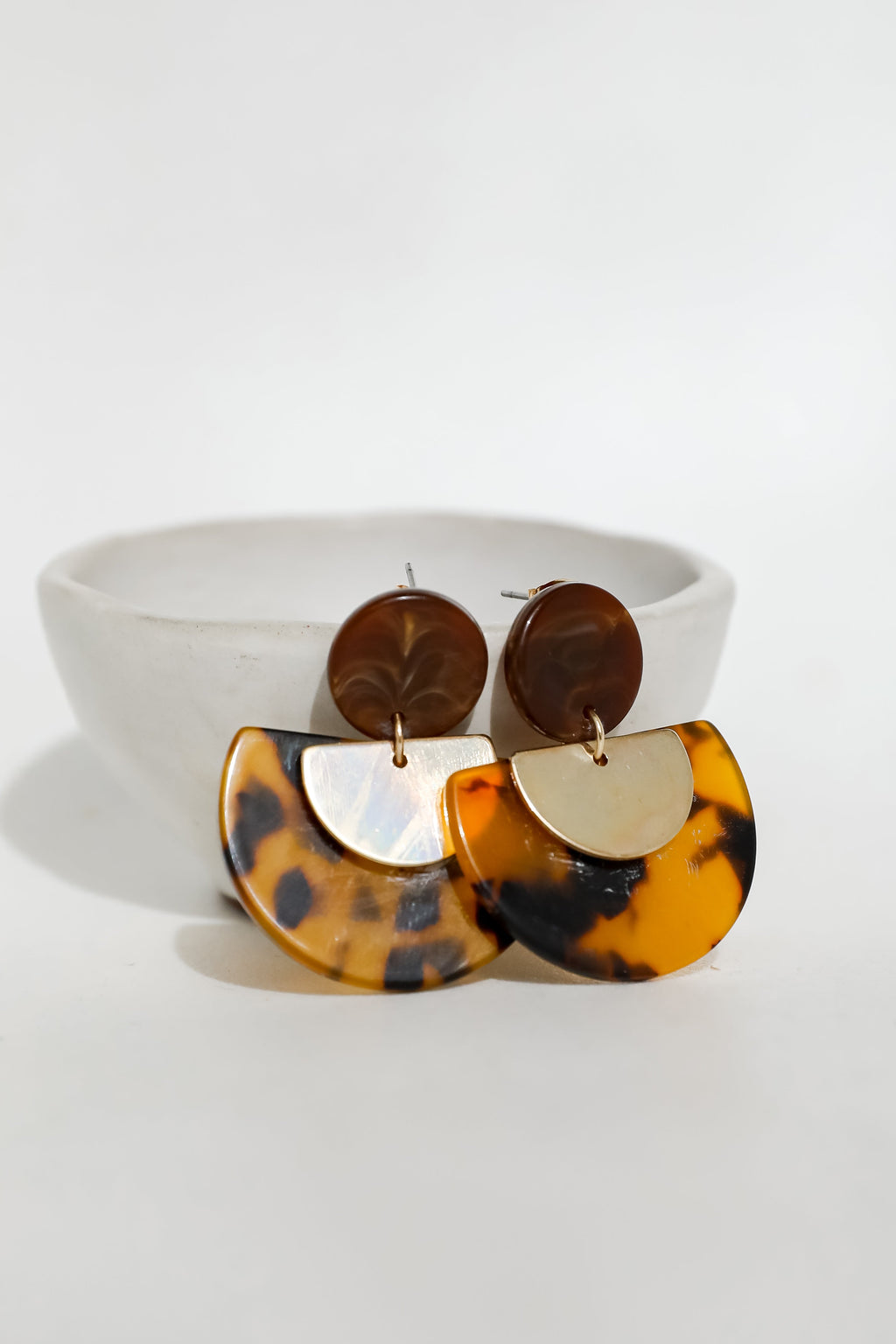 FINAL SALE - Mara Tortoise Acrylic Drop Earrings