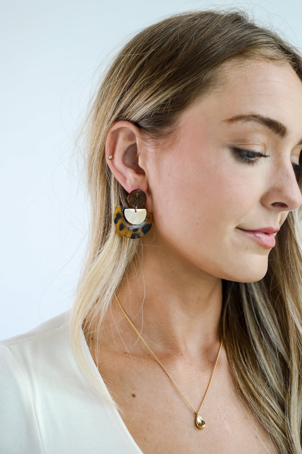 FINAL SALE - Mara Tortoise Acrylic Drop Earrings