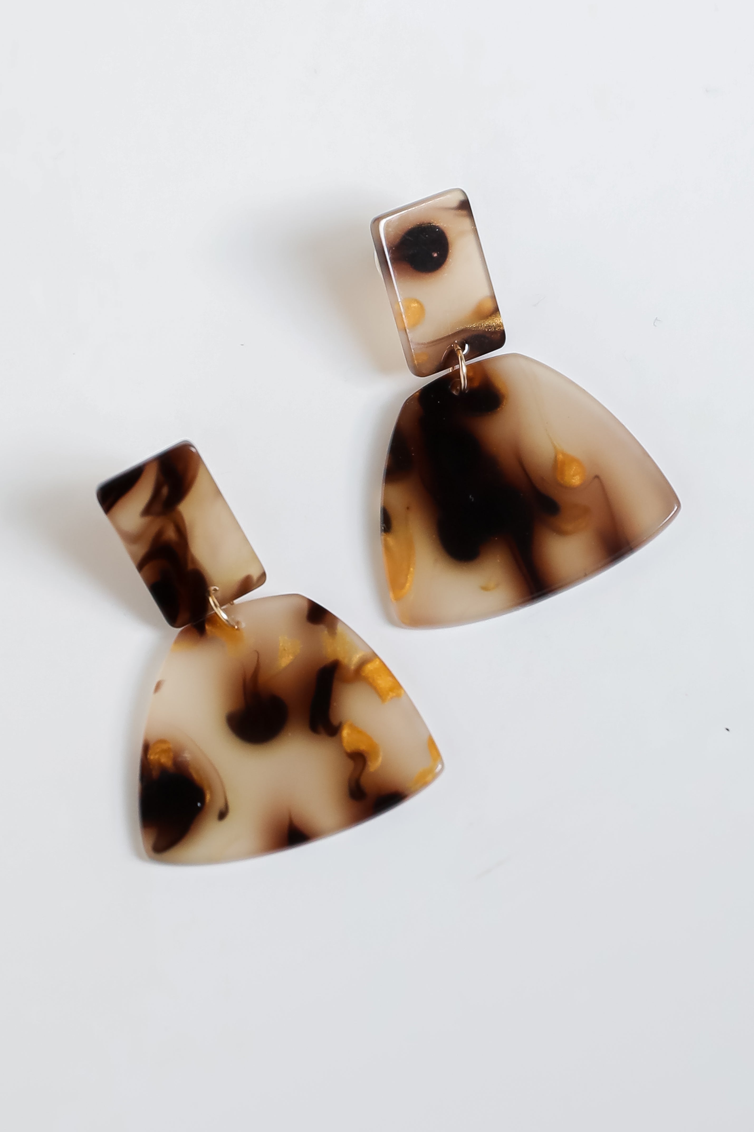 FINAL SALE - Paige Brown Tortoise Acrylic Drop Earrings