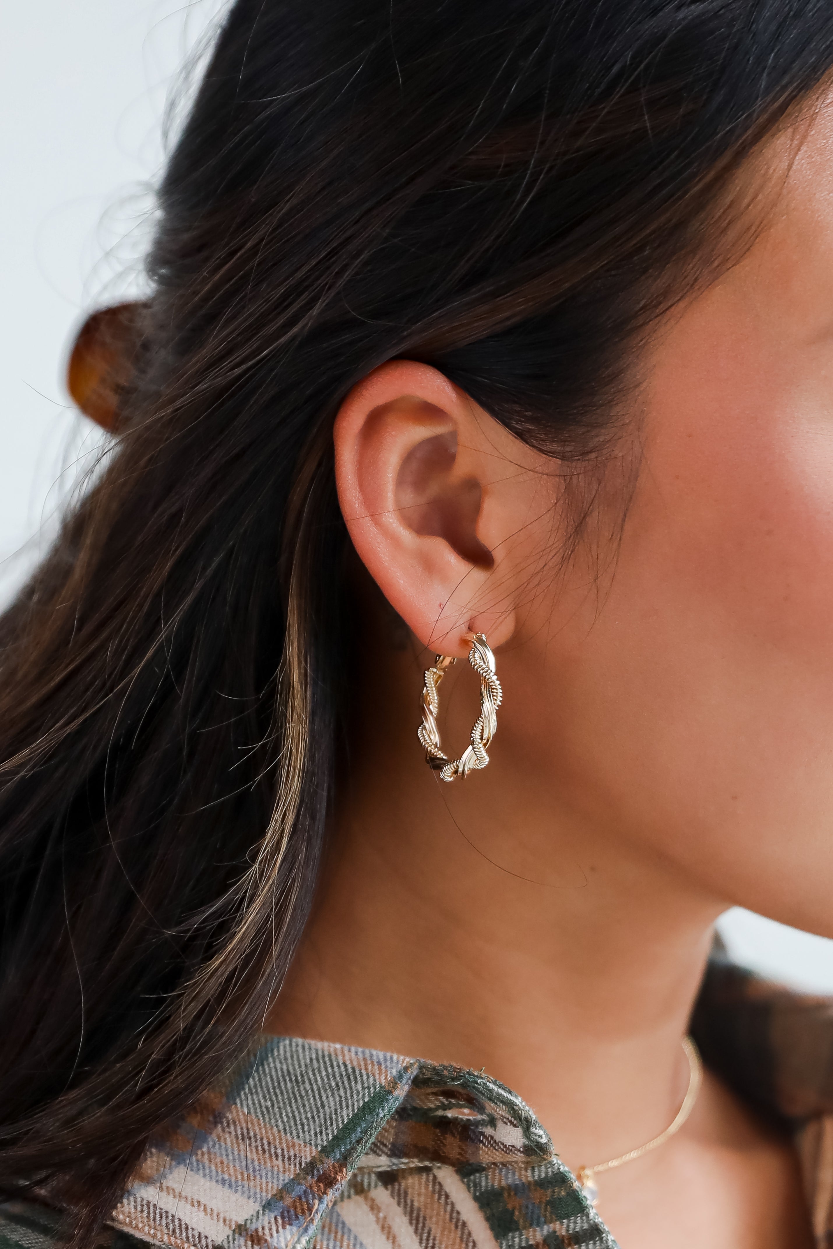 FINAL SALE - Mariana Gold Twisted Hoop Earrings
