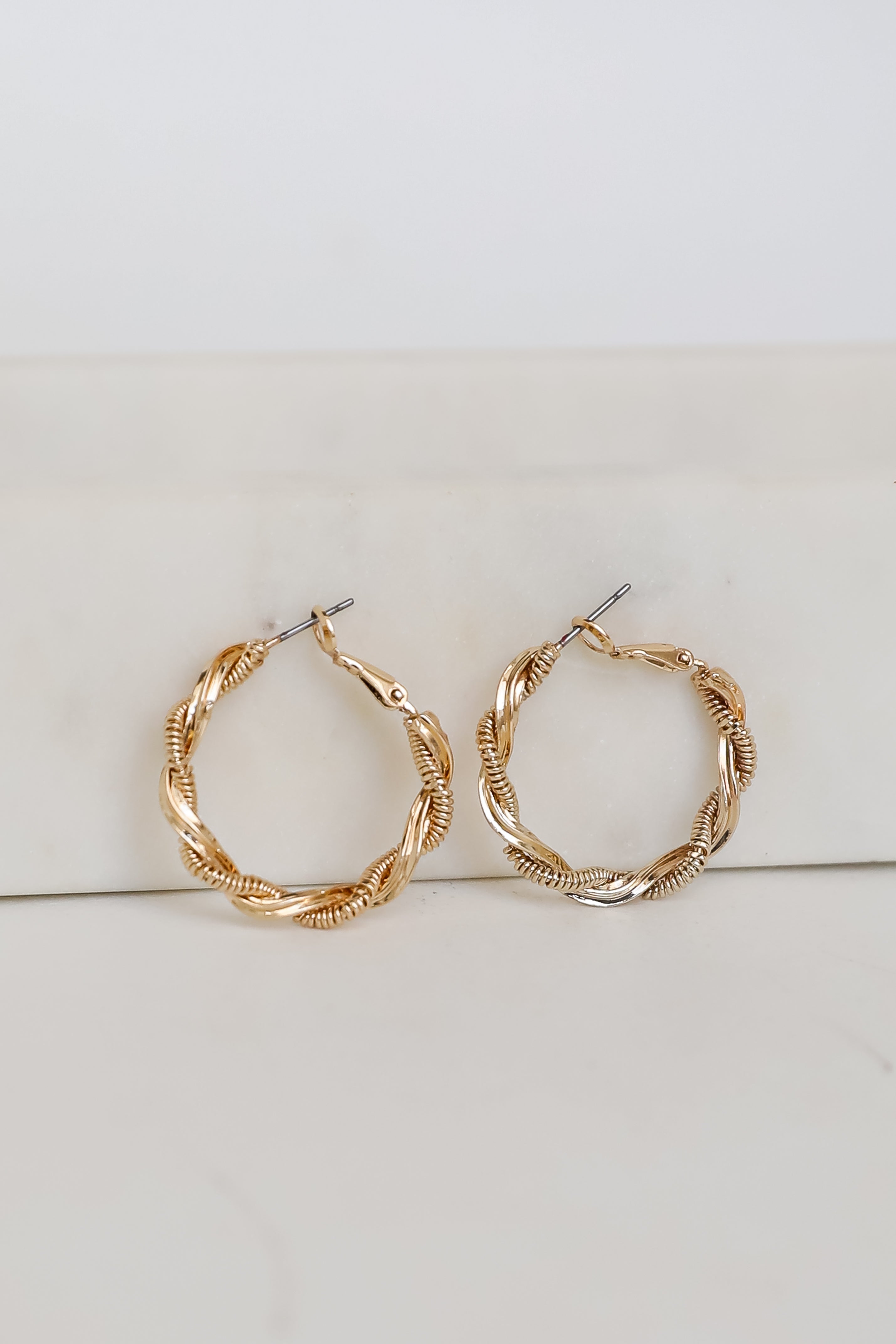 FINAL SALE - Mariana Gold Twisted Hoop Earrings