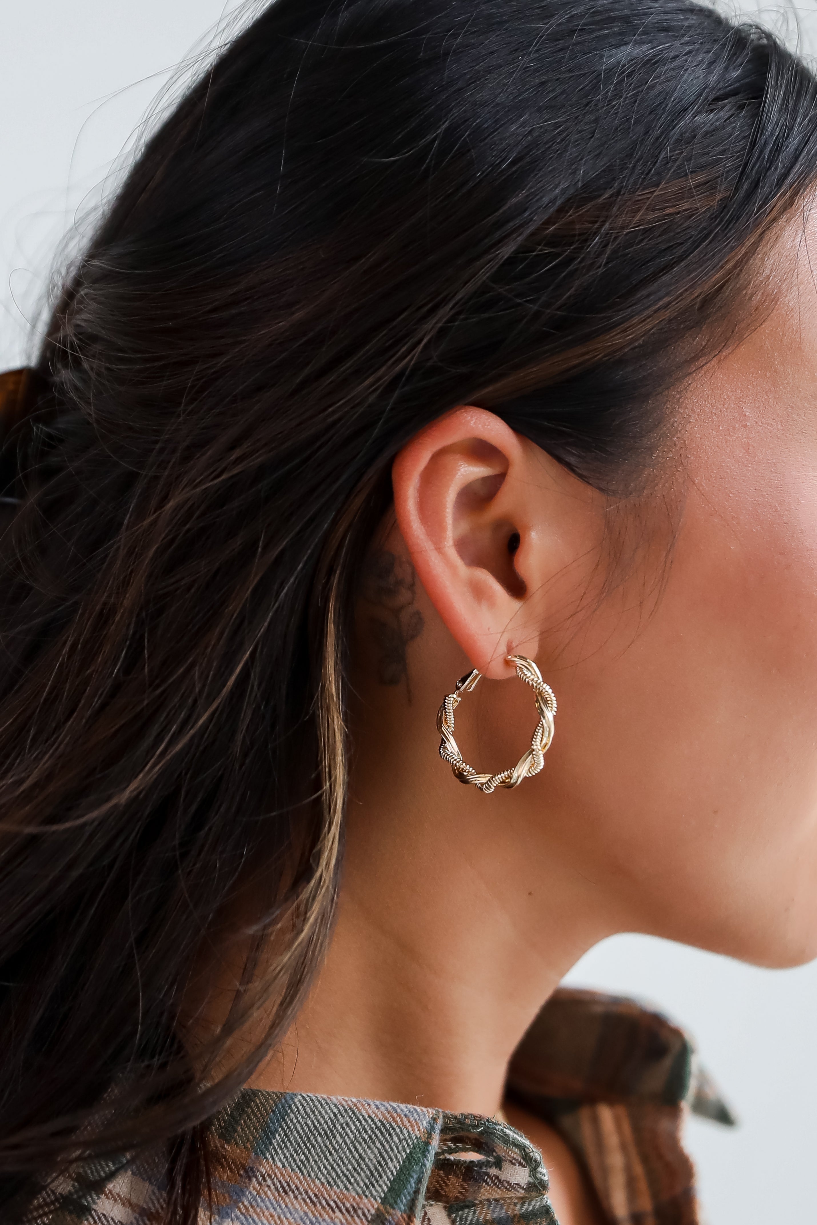 FINAL SALE - Mariana Gold Twisted Hoop Earrings
