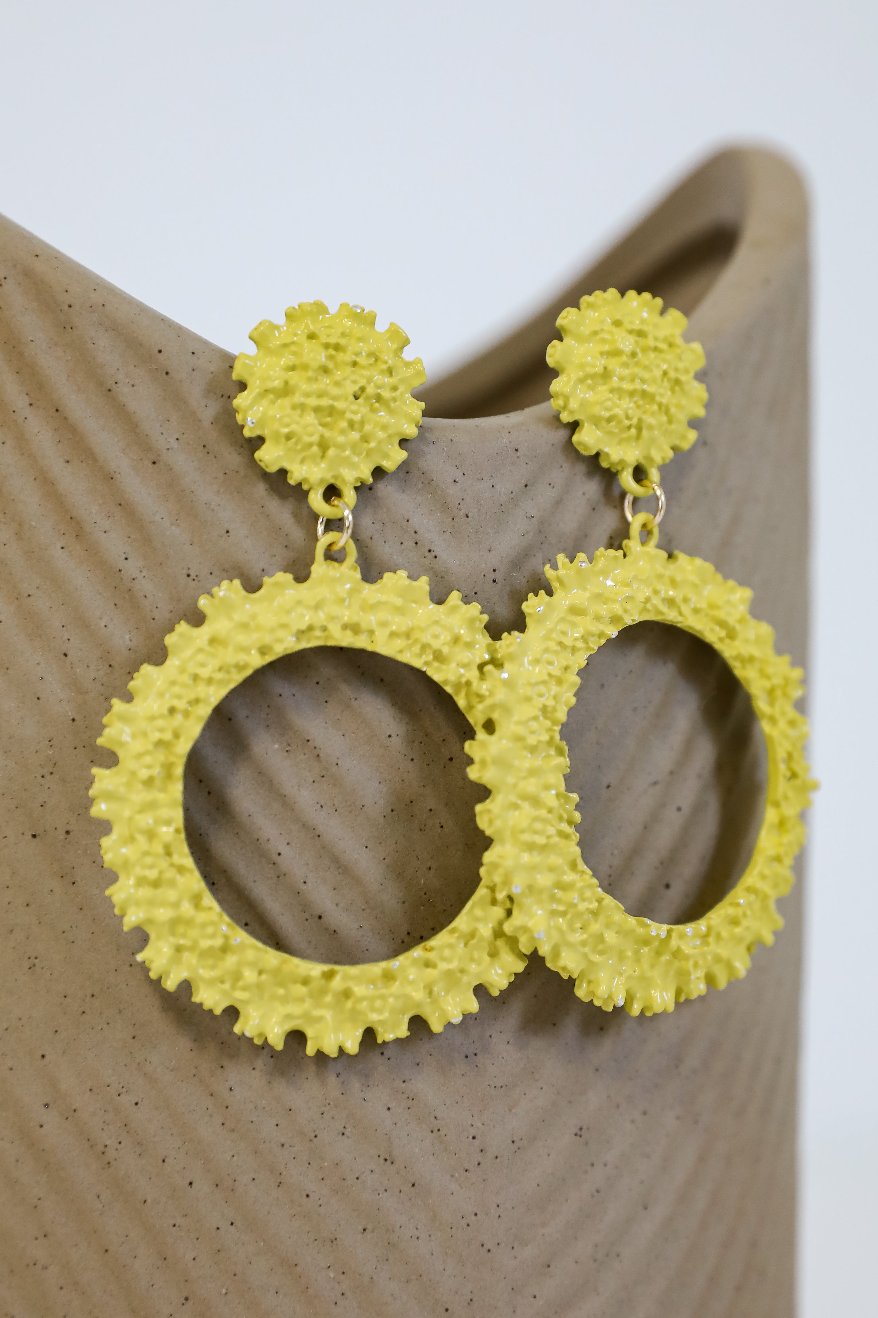 Camille Yellow Circle Drop Earrings